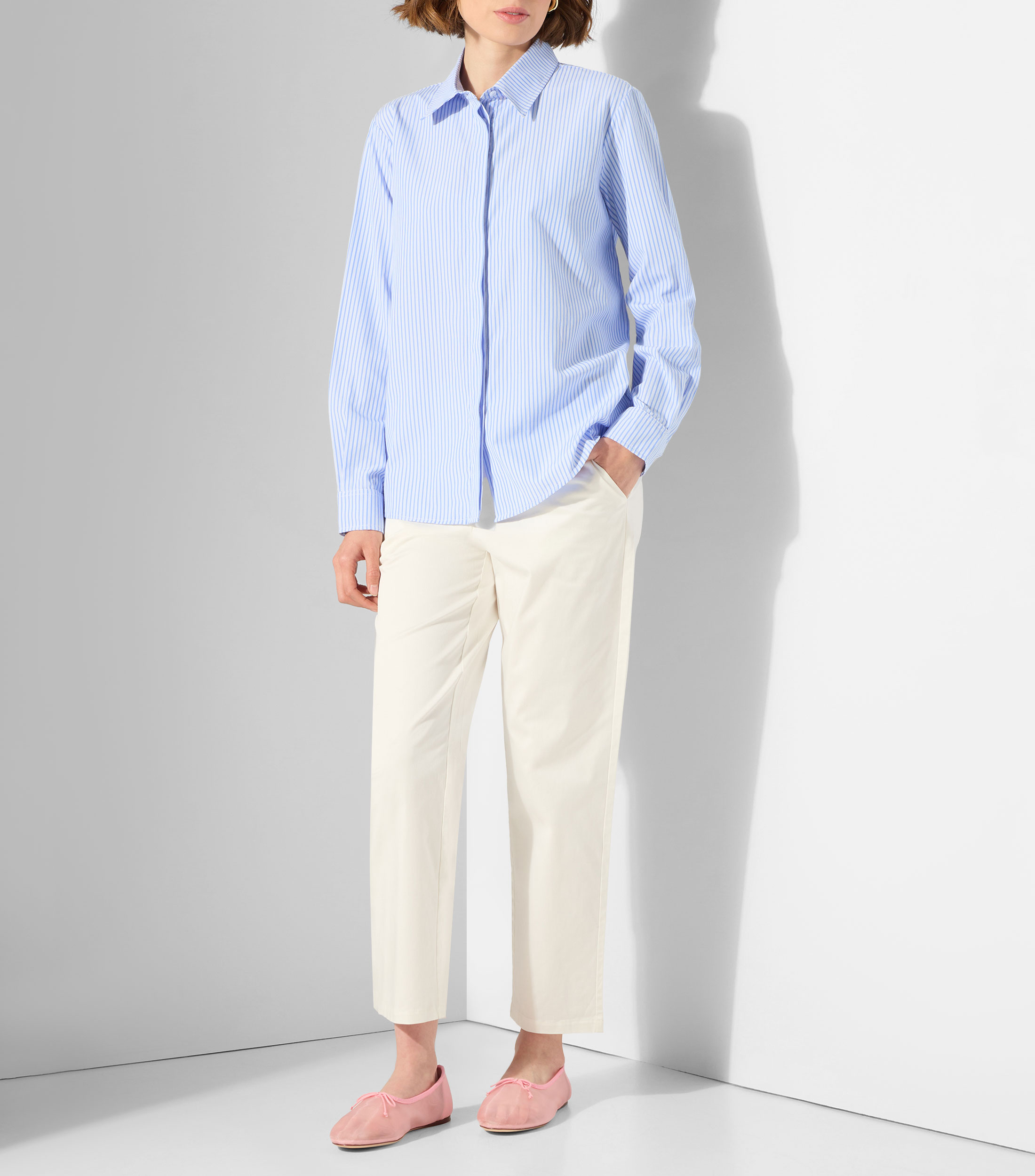 Camisa de rayas con manga larga Mujer